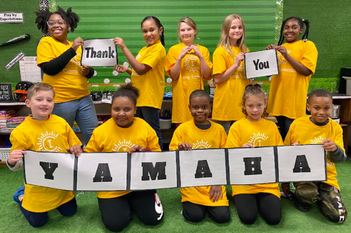 1.	Students from Ruth Hill Elementary thank Yamaha for their support of Camp Invention